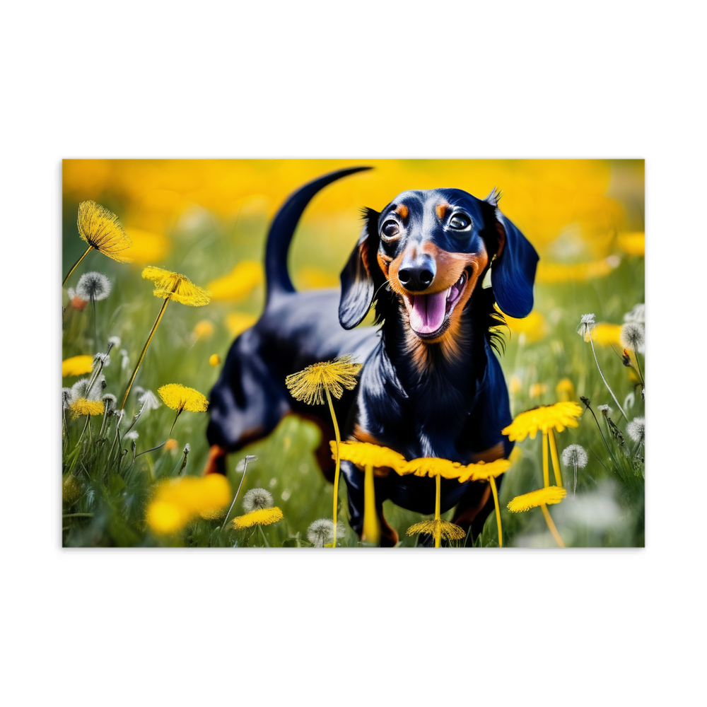 PugMug Custom Black Dachshund Postcard