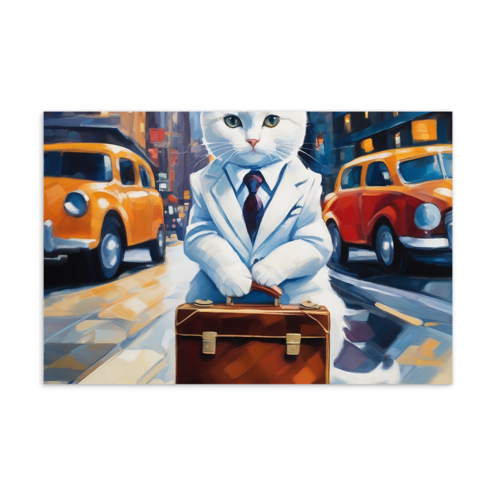 PugMug Custom White Companion Cat Postcard