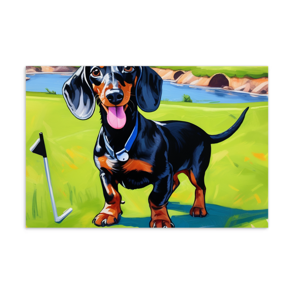 PugMug Custom Black Dachshund Postcard