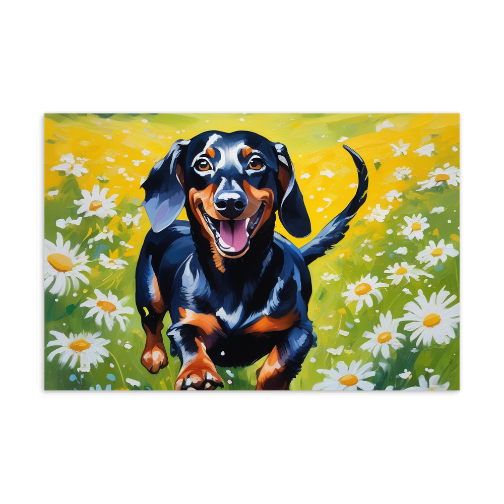 PugMug Custom Black Dachshund Postcard