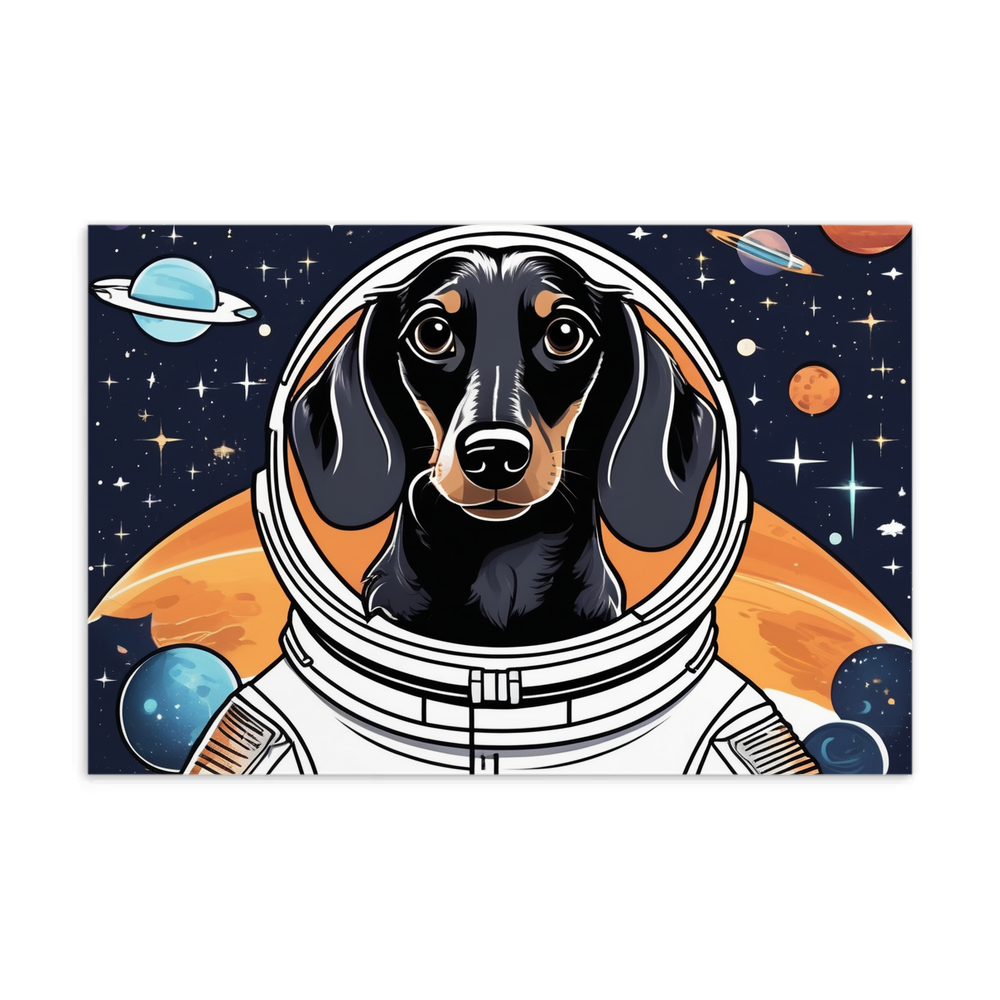 PugMug Custom Black Dachshund Postcard