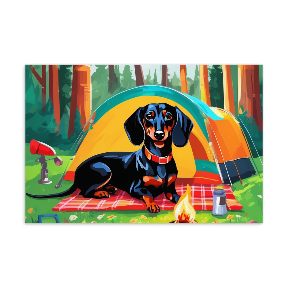 PugMug Custom Black Dachshund Postcard