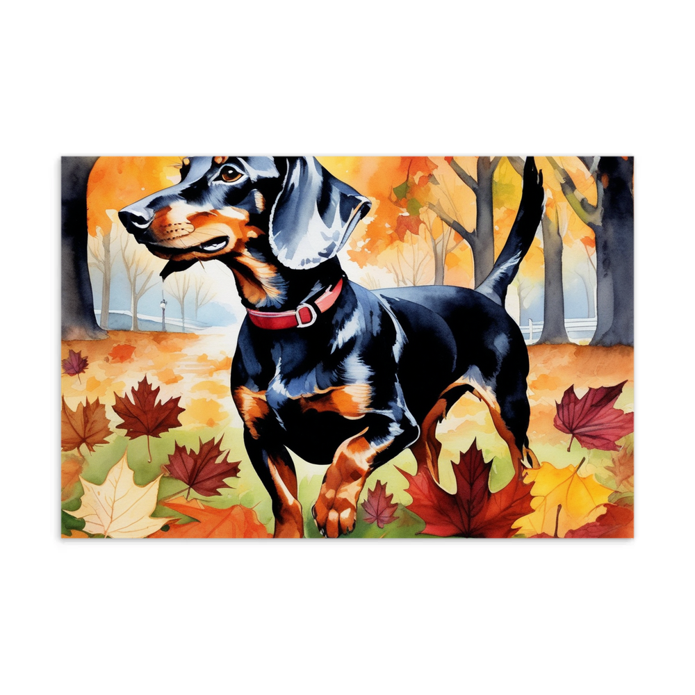 PugMug Custom Black Dachshund Postcard