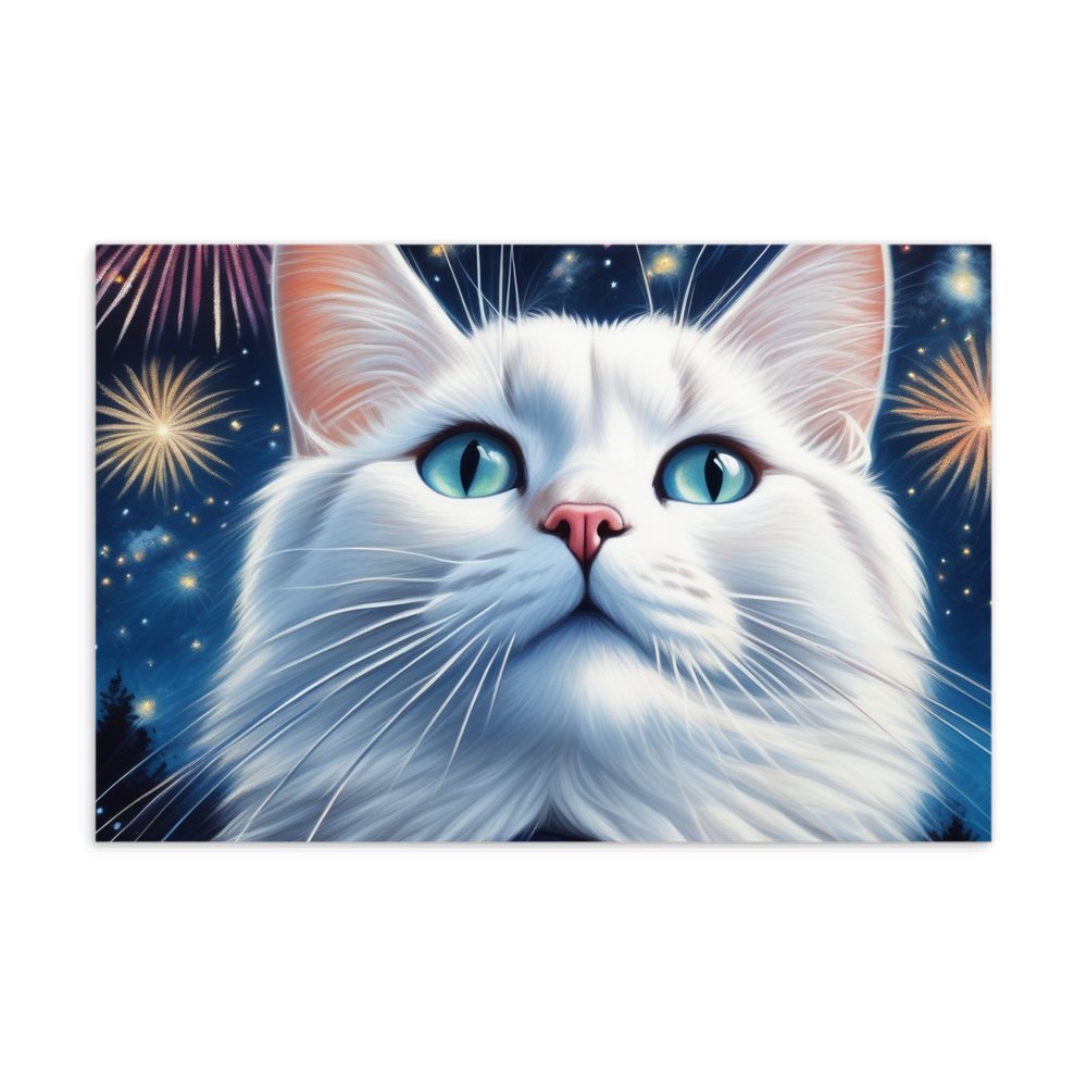 PugMug Custom White Companion Cat Postcard