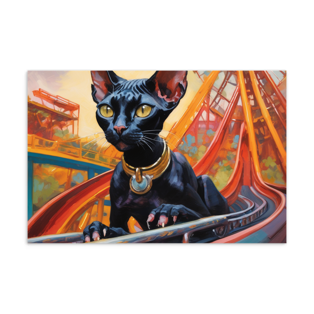 PugMug Custom Black Sphynx Cat Postcard