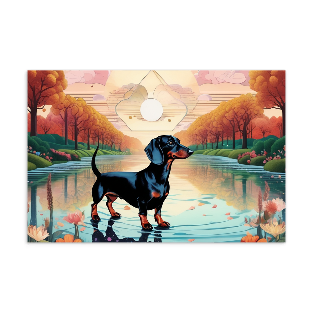 PugMug Custom Black Dachshund Postcard