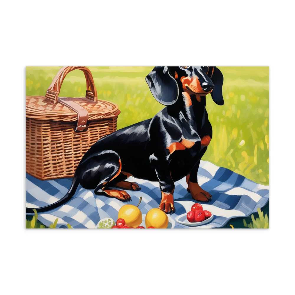 PugMug Custom Black Dachshund Postcard