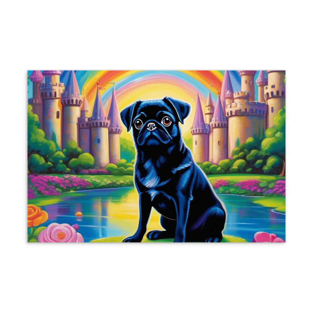 PugMug Custom Black Pug Postcard