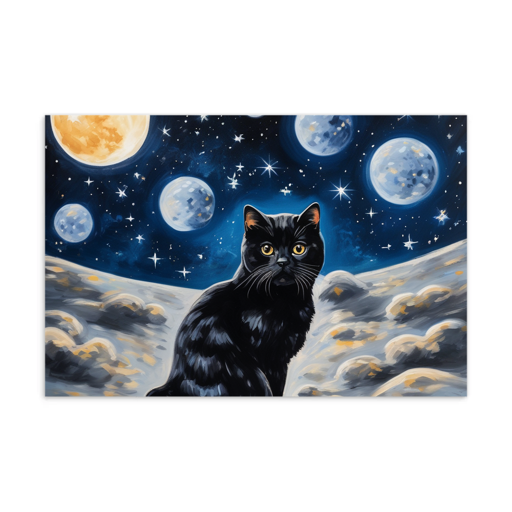 PugMug Custom Black Scottish Fold Cat Postcard