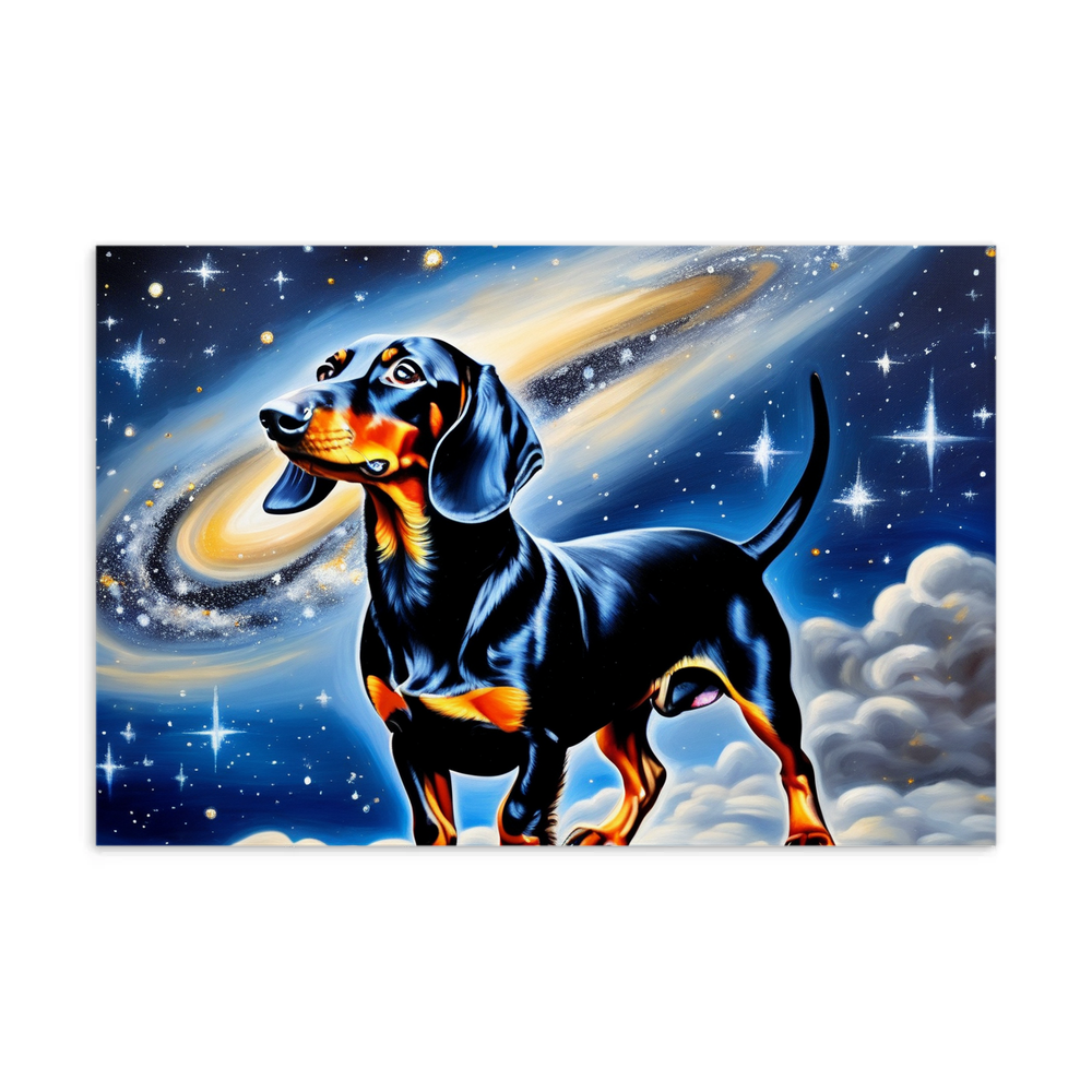PugMug Custom Black Dachshund Postcard