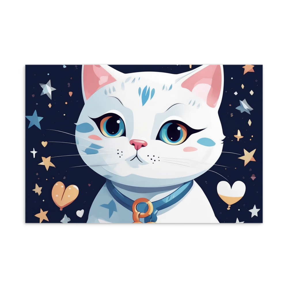 PugMug Custom White Companion Cat Postcard