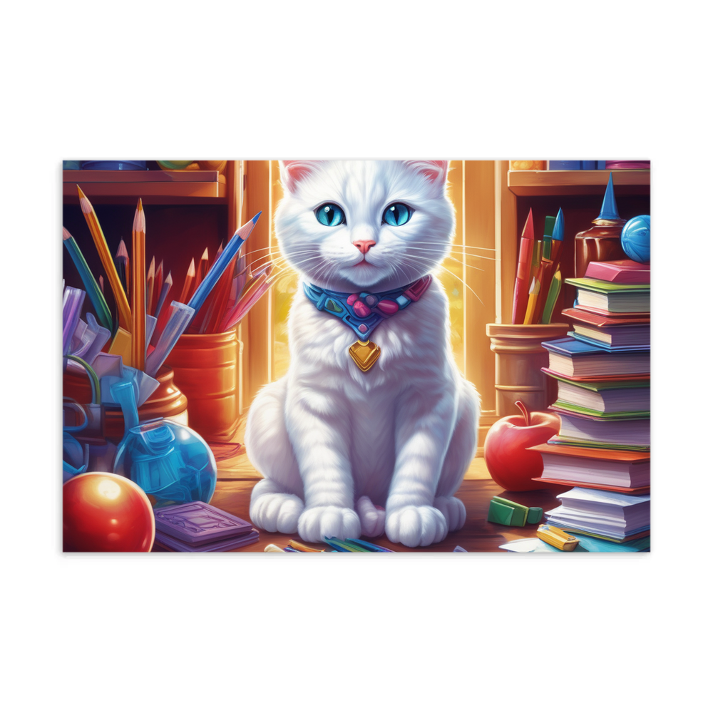 PugMug Custom White Companion Cat Postcard