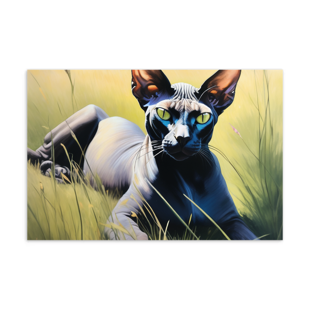 PugMug Custom Black Sphynx Cat Postcard