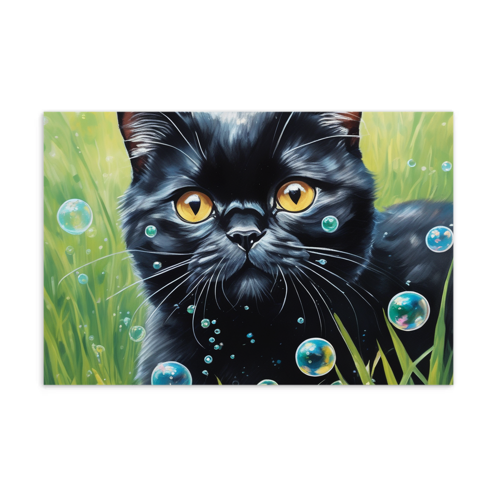 PugMug Custom Black Scottish Fold Cat Postcard