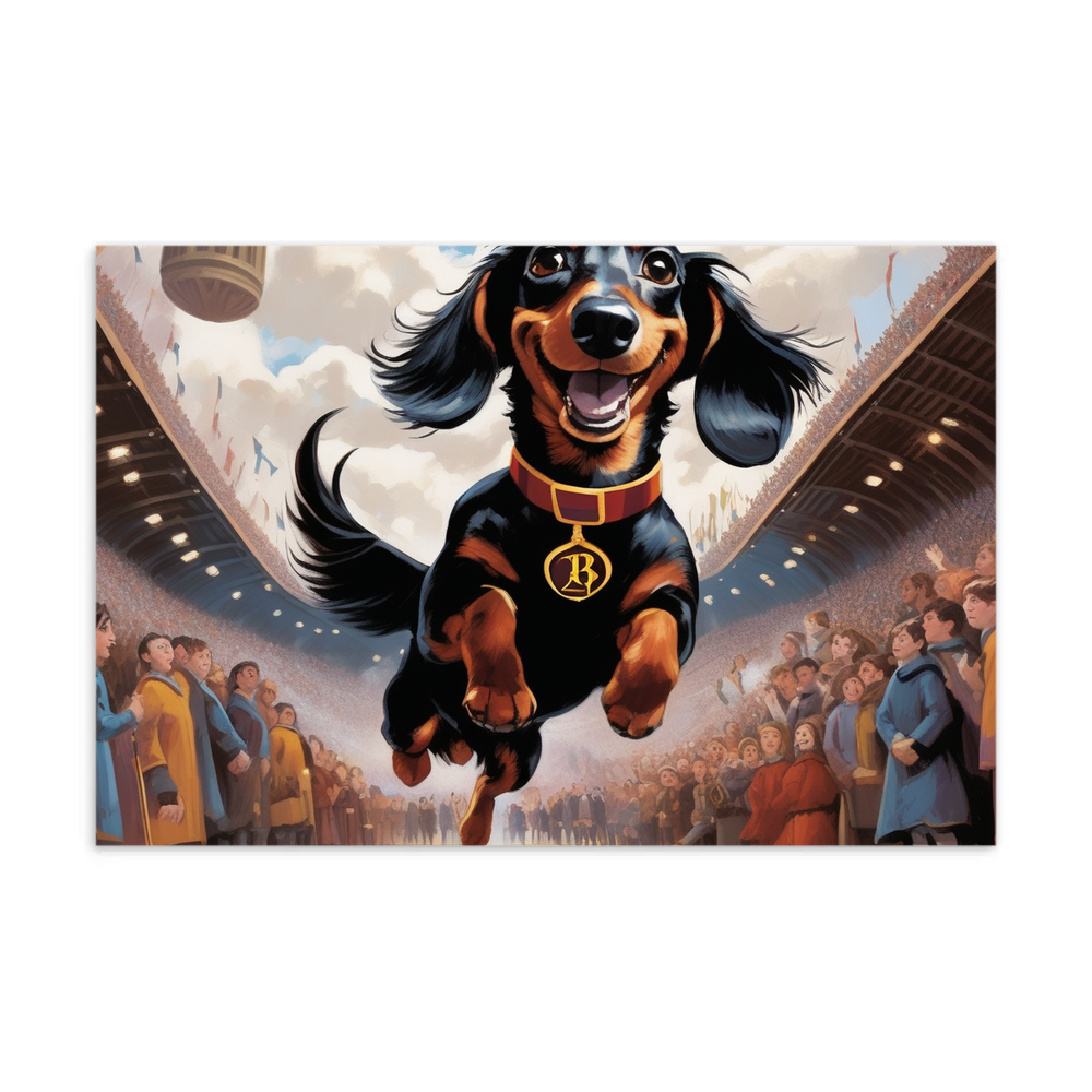 PugMug Custom Black Dachshund Postcard