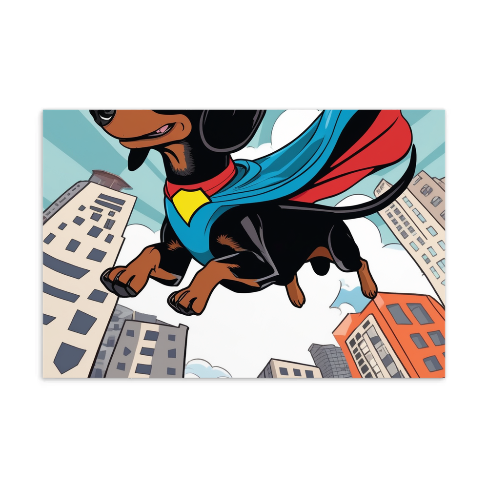 PugMug Custom Black Dachshund Postcard