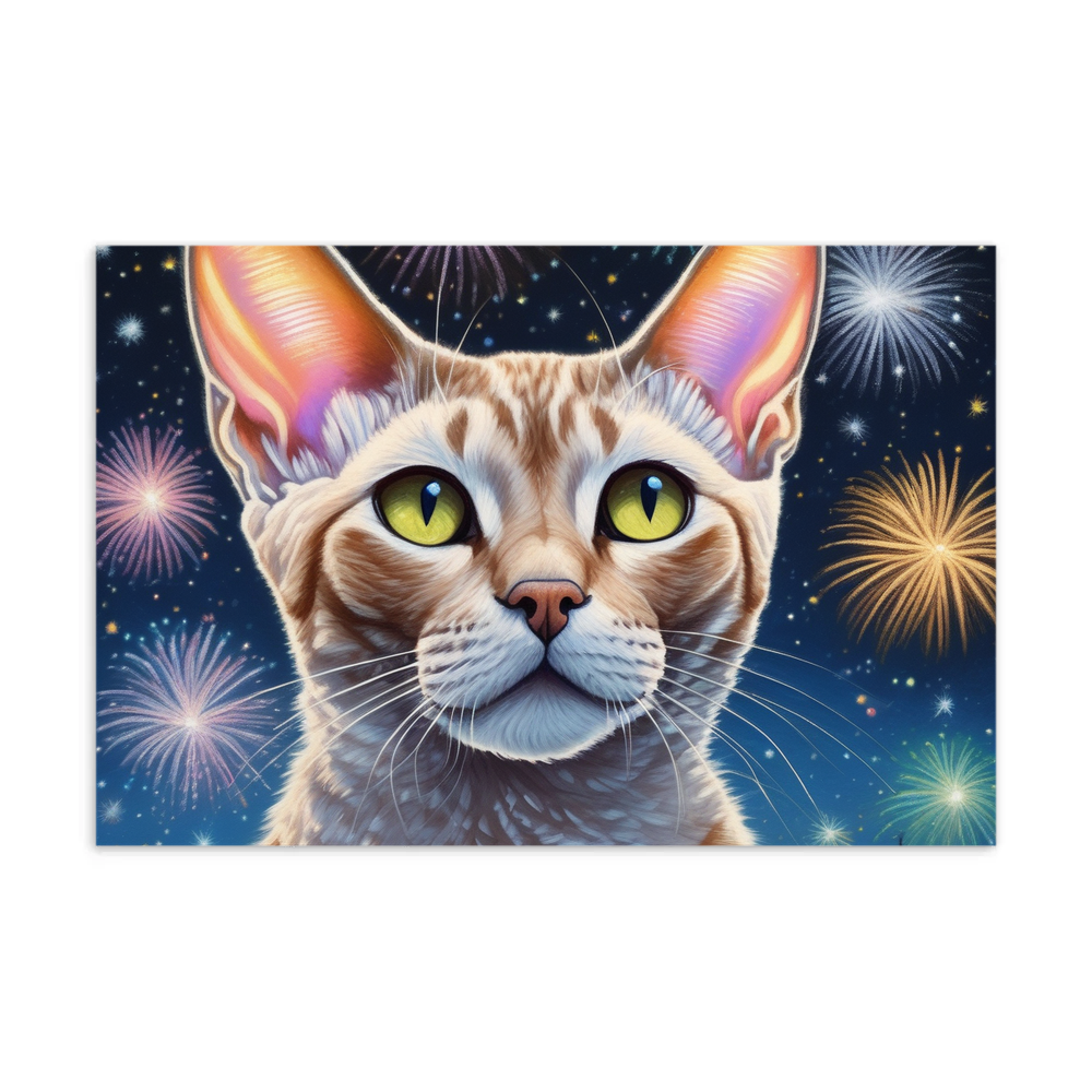 PugMug Custom Tabby Devon Rex Cat Postcard