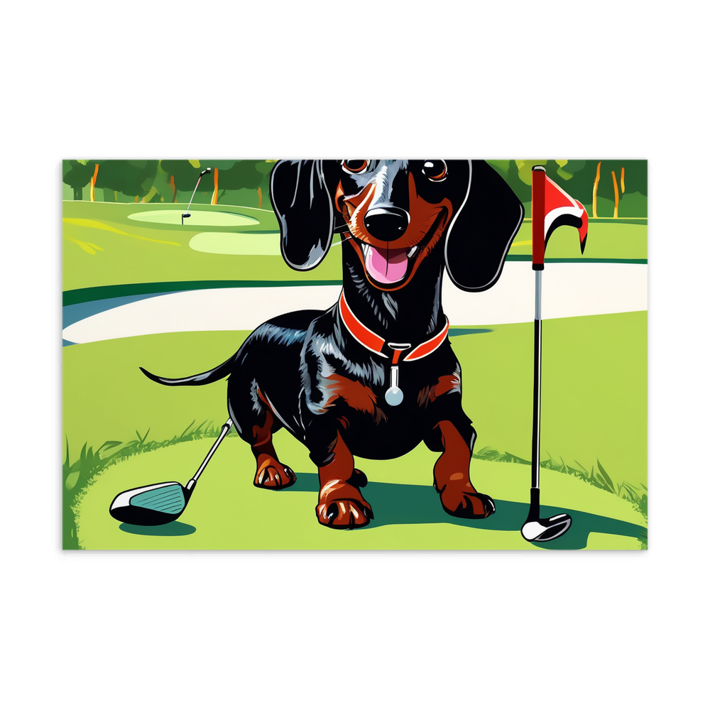 PugMug Custom Black Dachshund Postcard