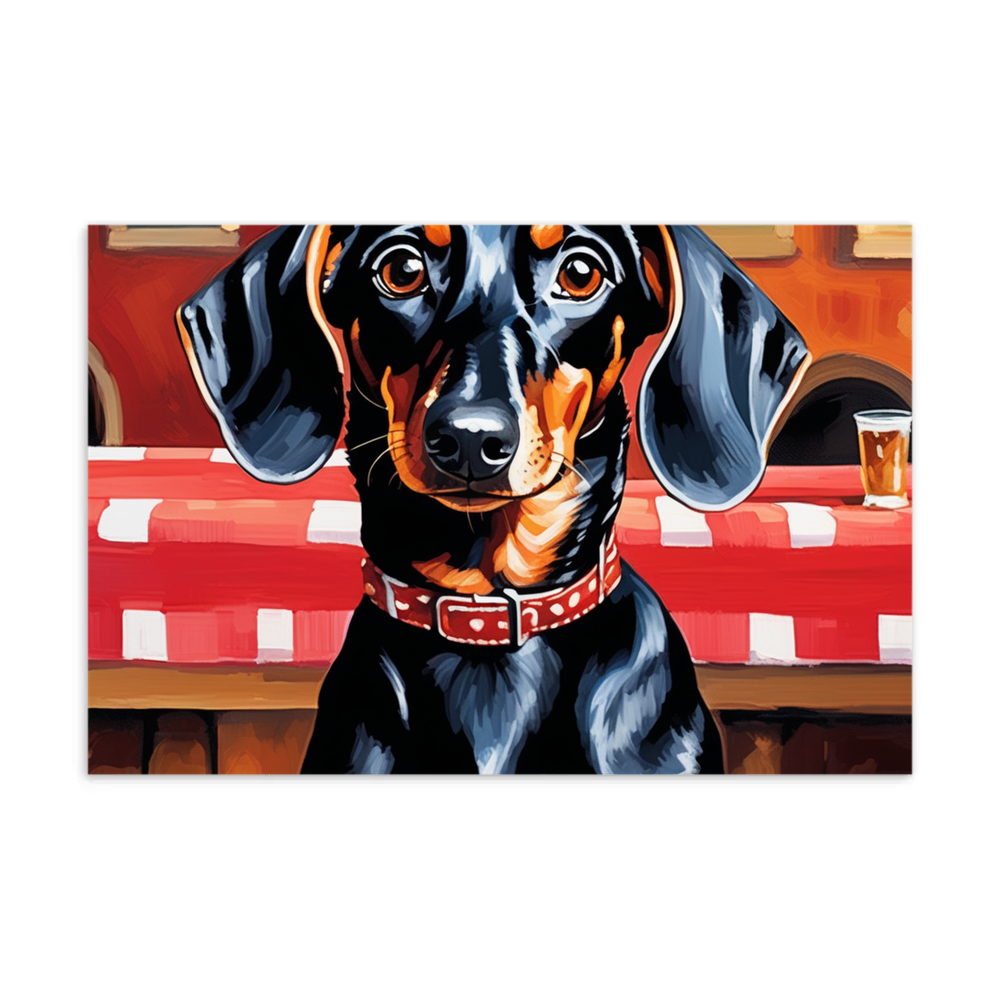 PugMug Custom Black Dachshund Postcard