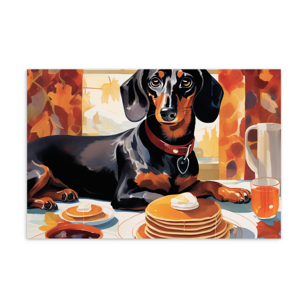 PugMug Custom Black Dachshund Postcard