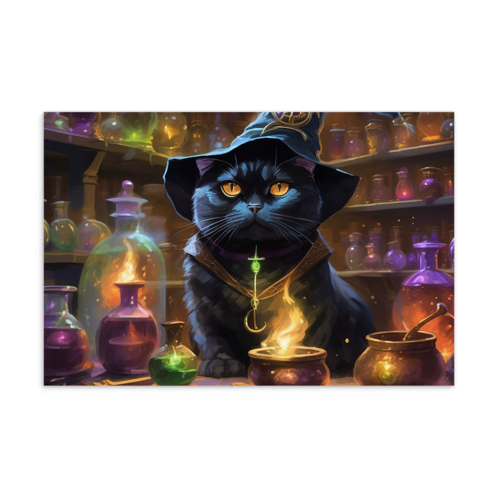 PugMug Custom Black Scottish Fold Cat Postcard