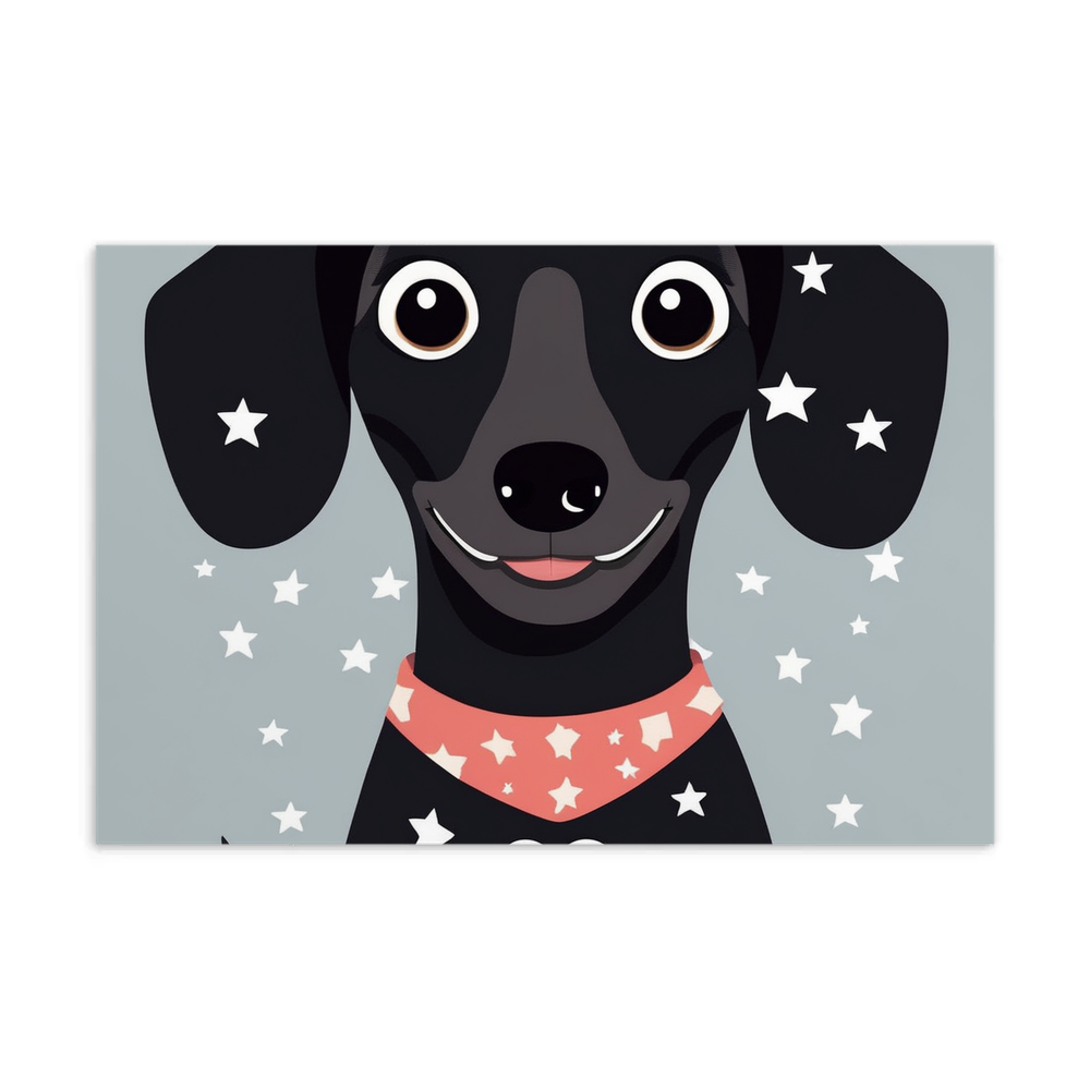 PugMug Custom Black Dachshund Postcard