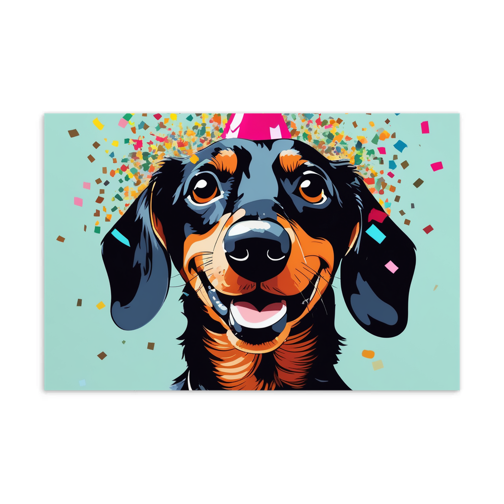 PugMug Custom Black Dachshund Postcard