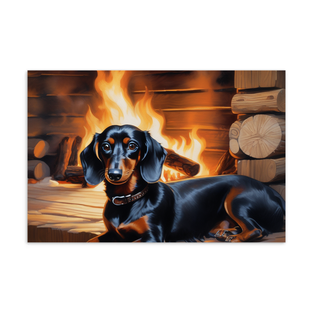 PugMug Custom Black Dachshund Postcard