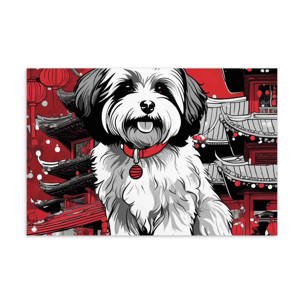 PugMug Custom Black-and-white Havanese Dog Postcard