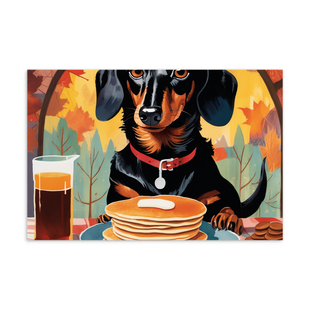 PugMug Custom Black Dachshund Postcard