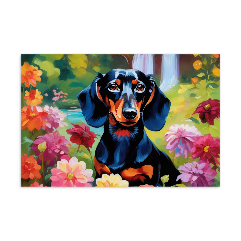 PugMug Custom Black Dachshund Postcard