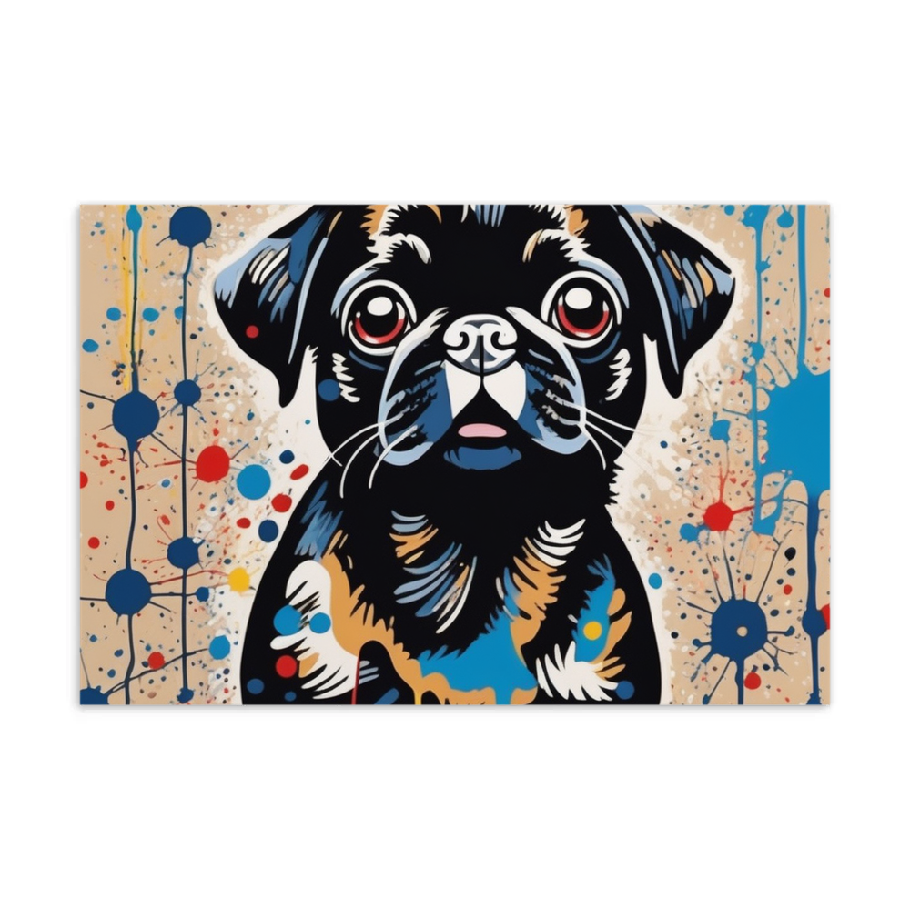 PugMug Custom Black Pug Postcard