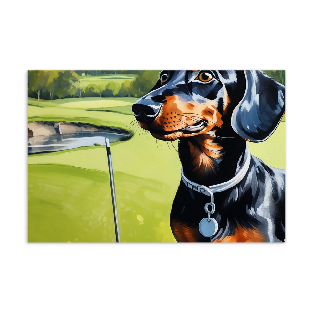 PugMug Custom Black Dachshund Postcard