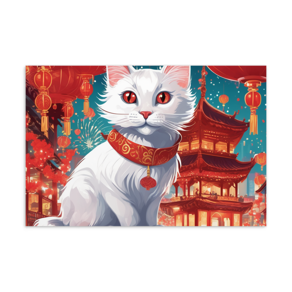 PugMug Custom White Companion Cat Postcard