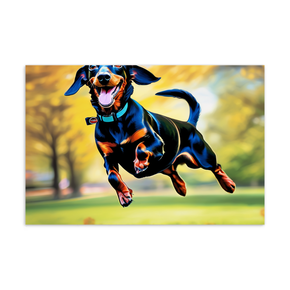 PugMug Custom Black Dachshund Postcard