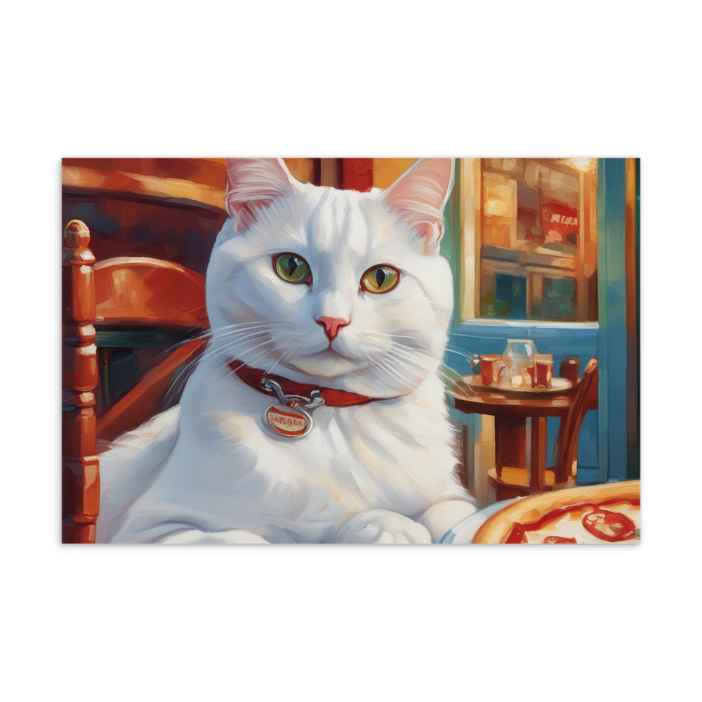 PugMug Custom White Companion Cat Postcard