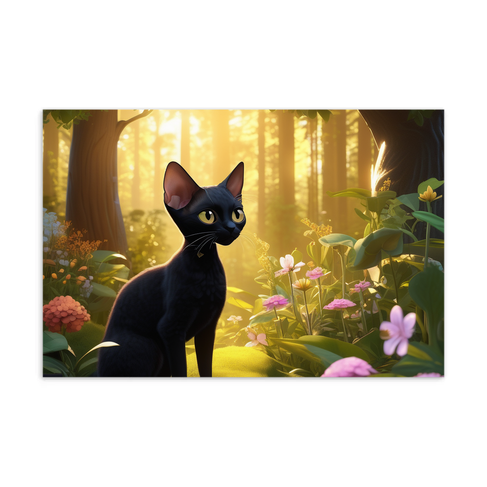 PugMug Custom Black Devon Rex Cat Postcard