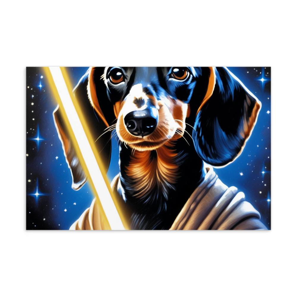 PugMug Custom Black Dachshund Postcard