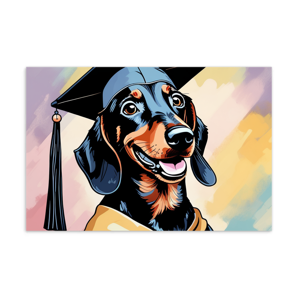 PugMug Custom Black Dachshund Postcard