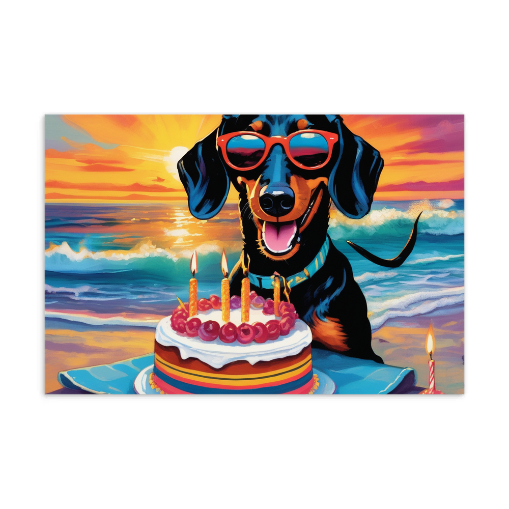 PugMug Custom Black Dachshund Postcard