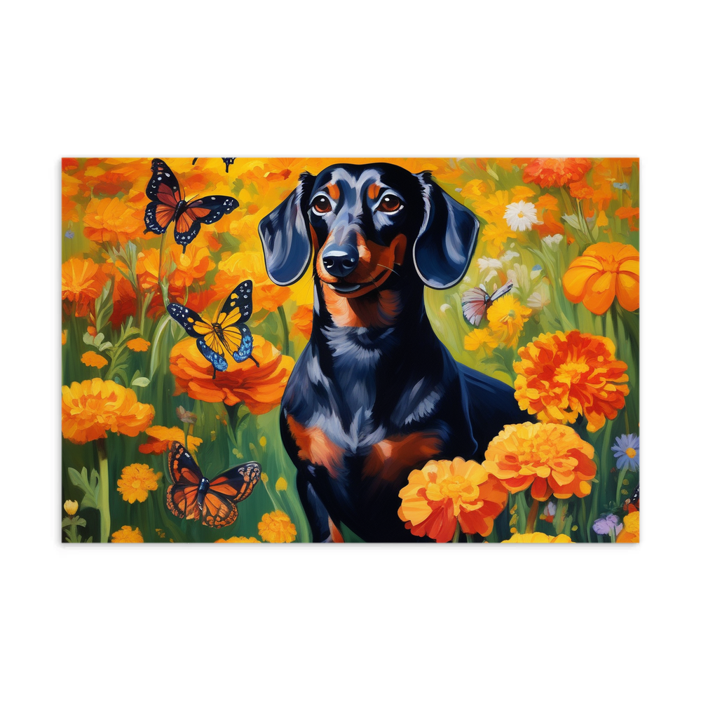 PugMug Custom Black Dachshund Postcard