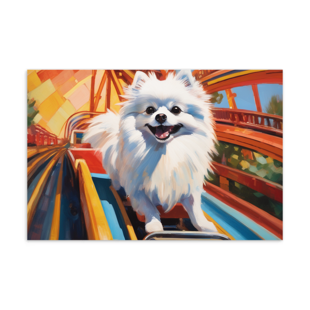 PugMug Custom White Pomeranian Postcard