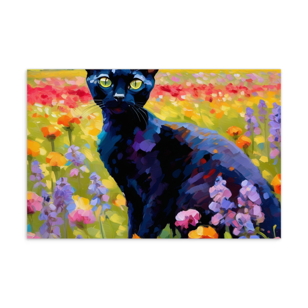 PugMug Custom Black Devon Rex Cat Postcard