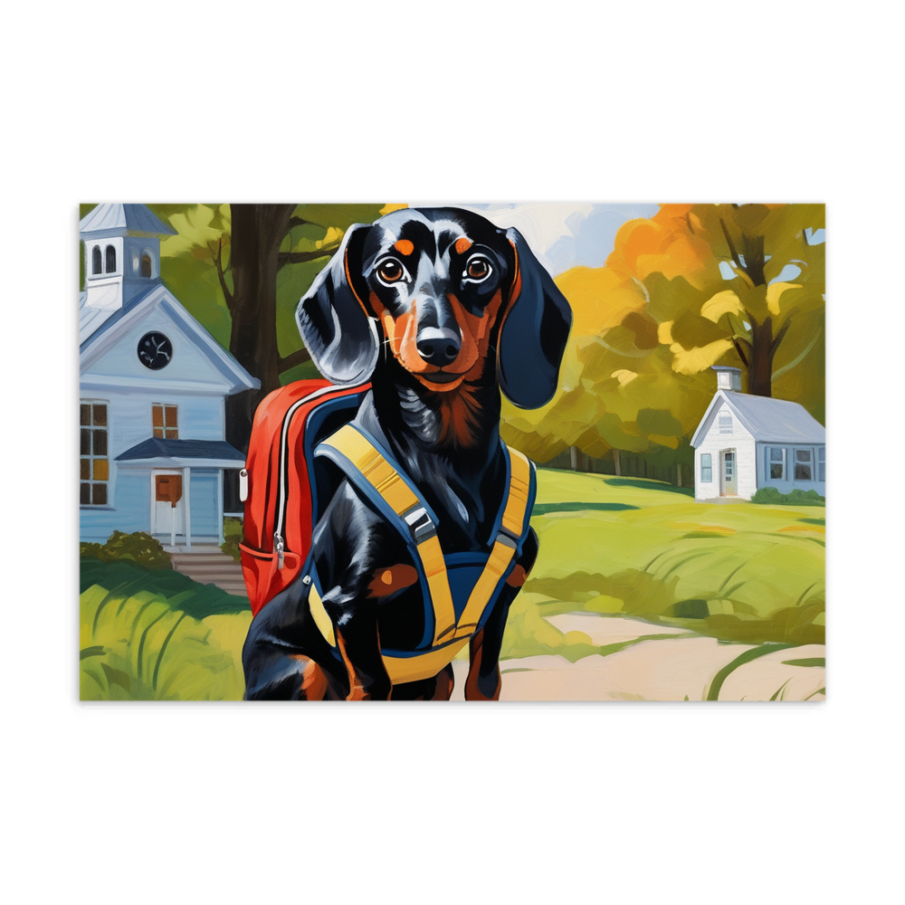 PugMug Custom Black Dachshund Postcard