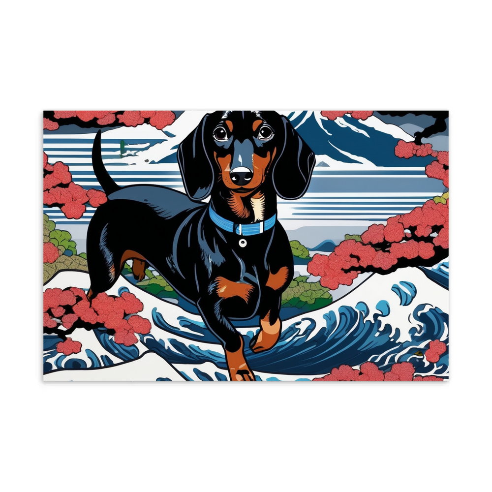 PugMug Custom Black Dachshund Postcard