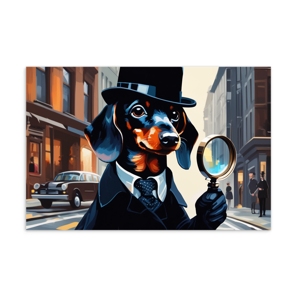 PugMug Custom Black Dachshund Postcard