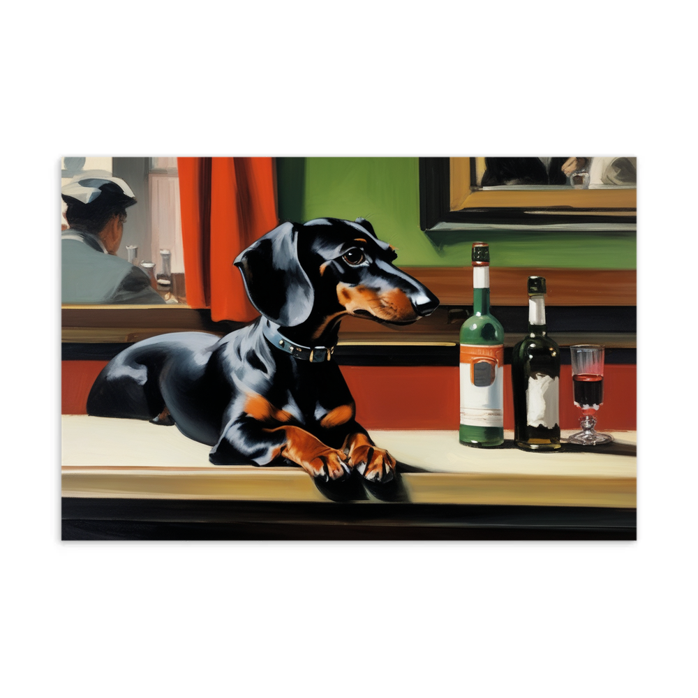 PugMug Custom Black Dachshund Postcard