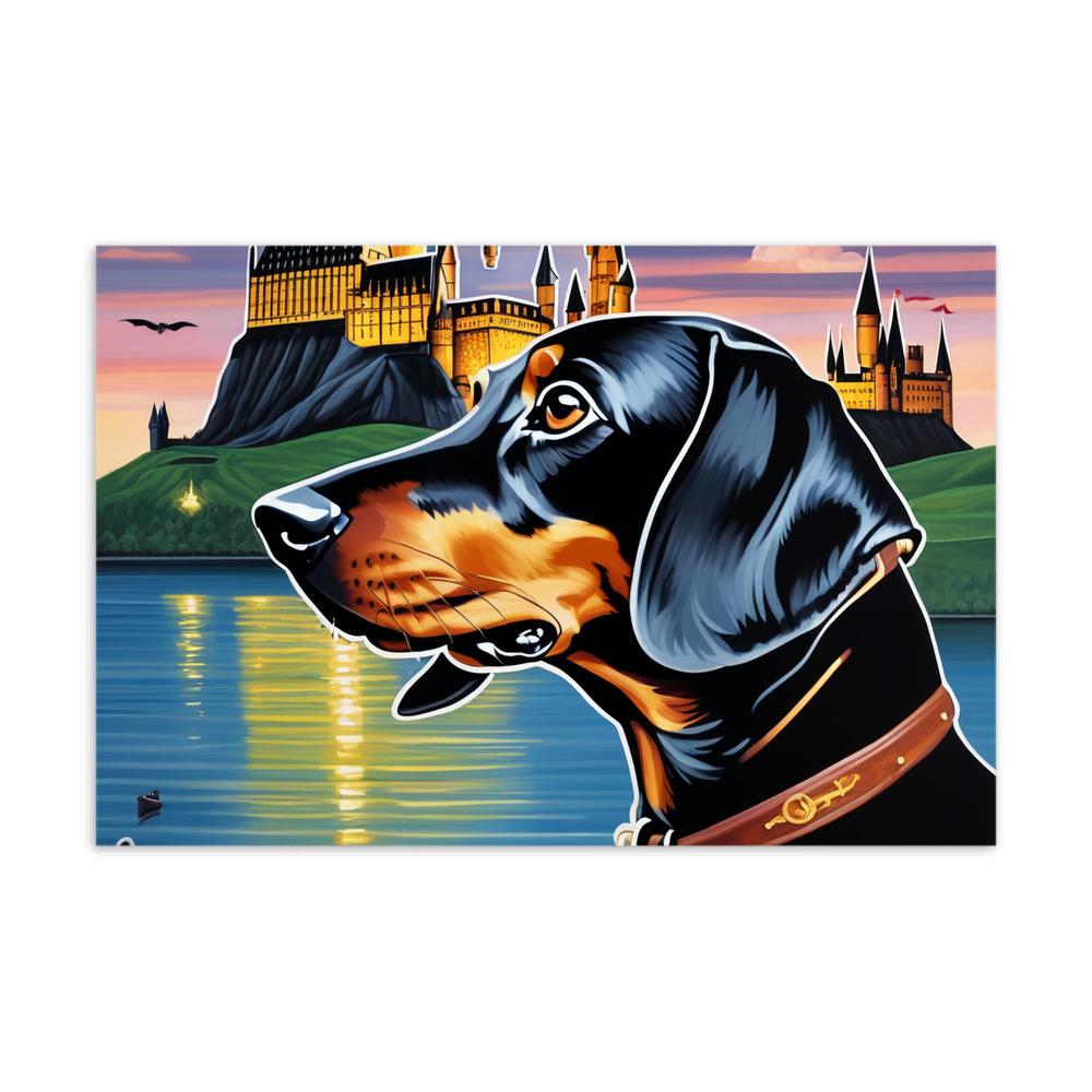 PugMug Custom Black Dachshund Postcard