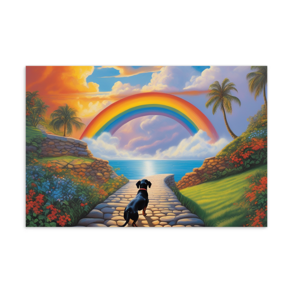 PugMug Custom Black Dachshund Postcard