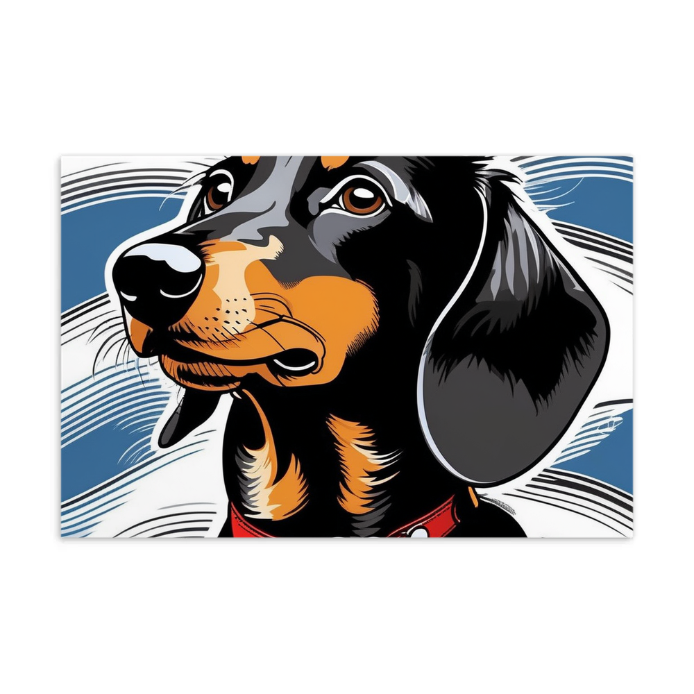 PugMug Custom Black Dachshund Postcard